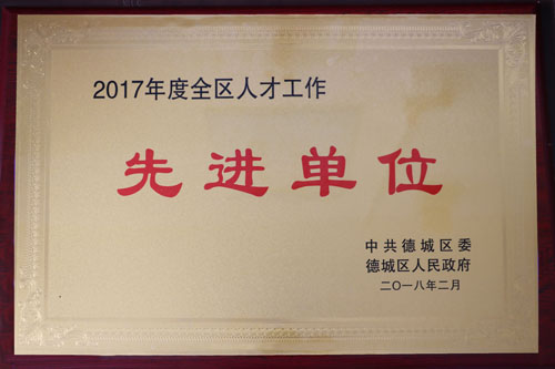 2017年度全区人才工作先进单位